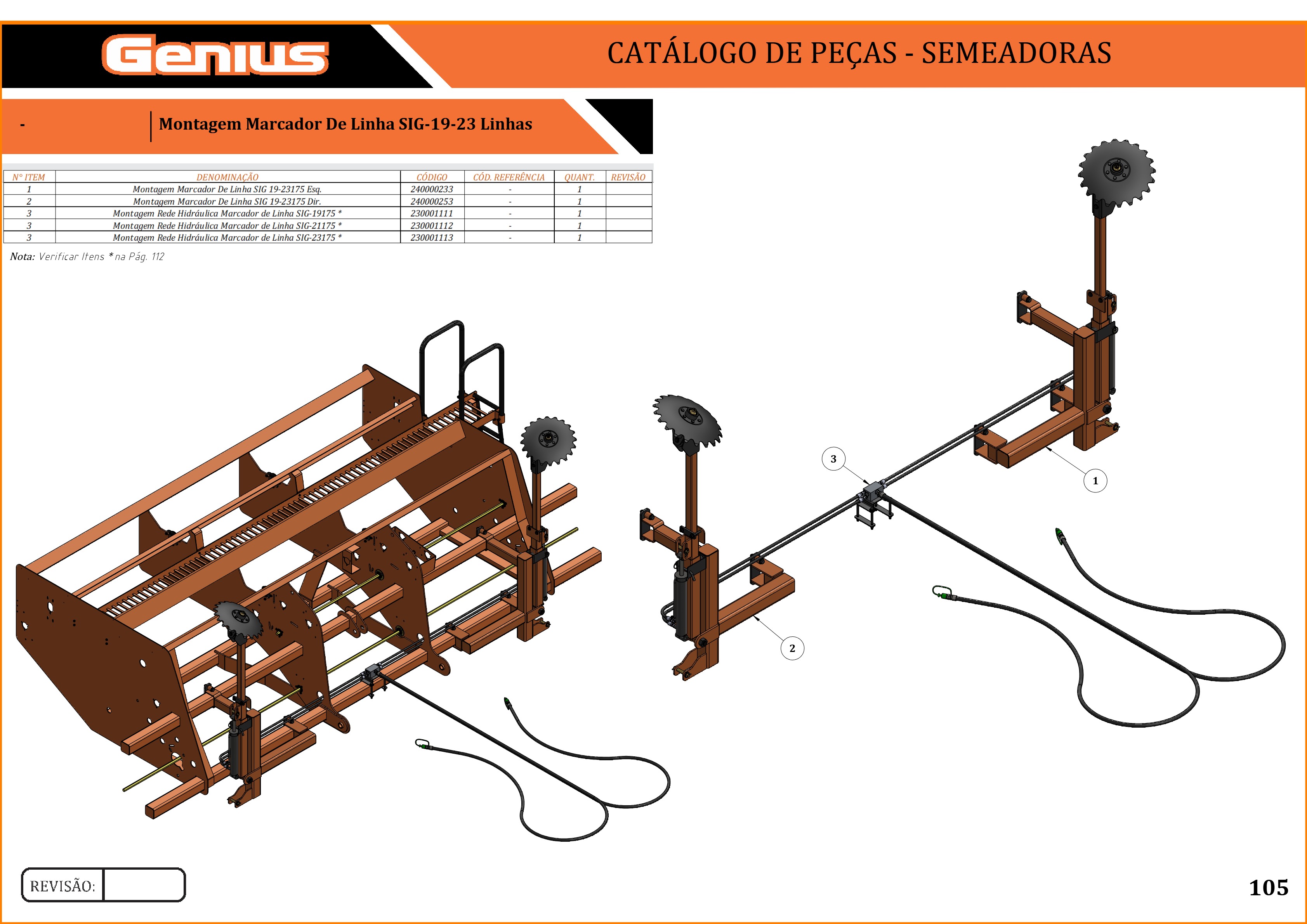 Montagem Rede Hidráulica Marcador De Linha SIG-21175