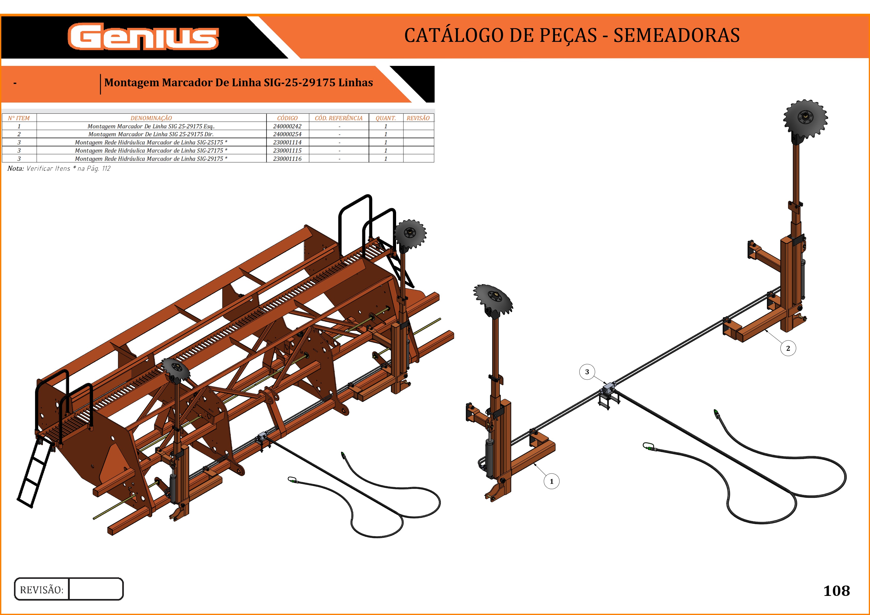 Montagem Rede Hidráulica Marcador De Linha SIG-29175