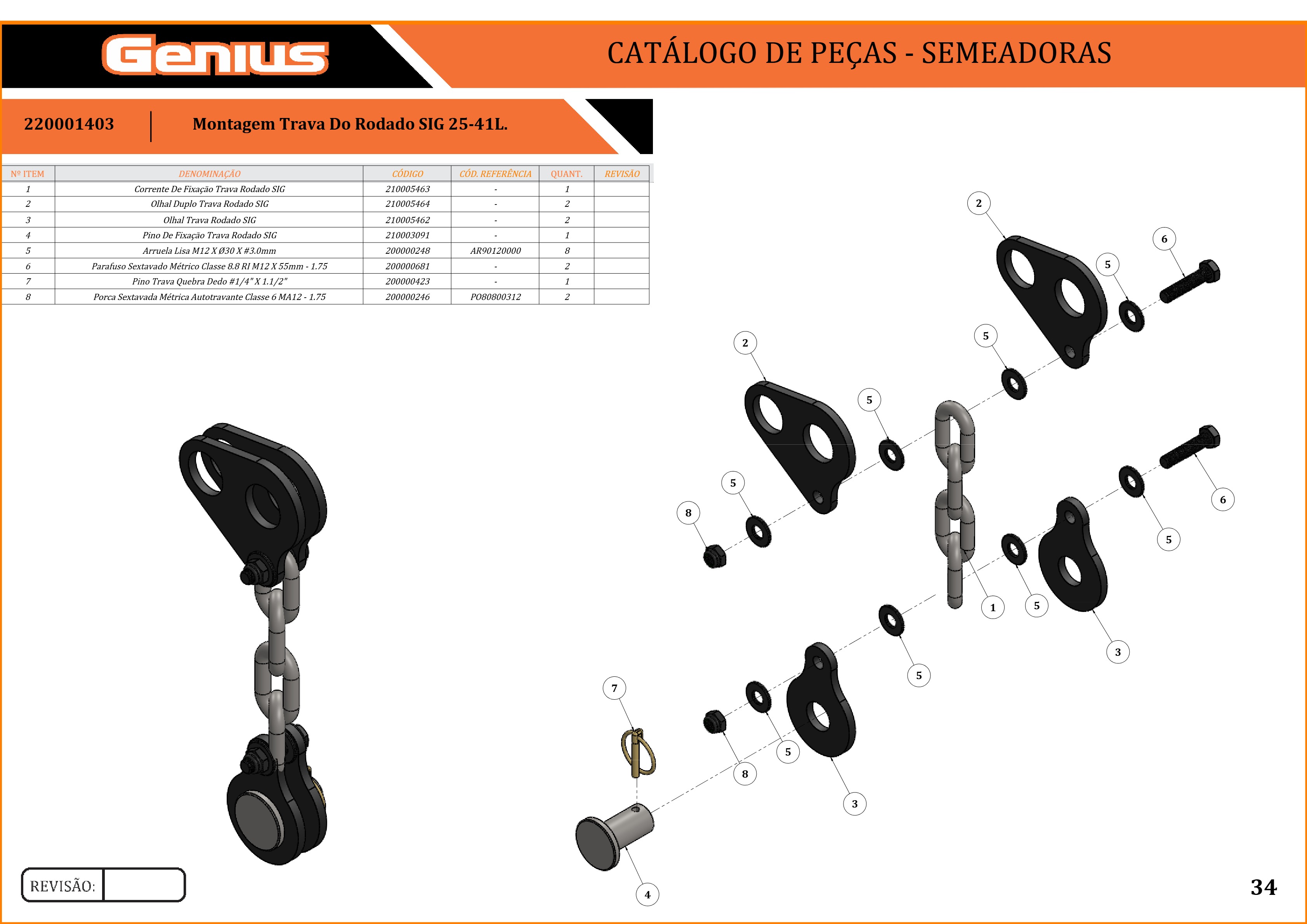 Montagem Trava Do Rodado SIG 25-41L.