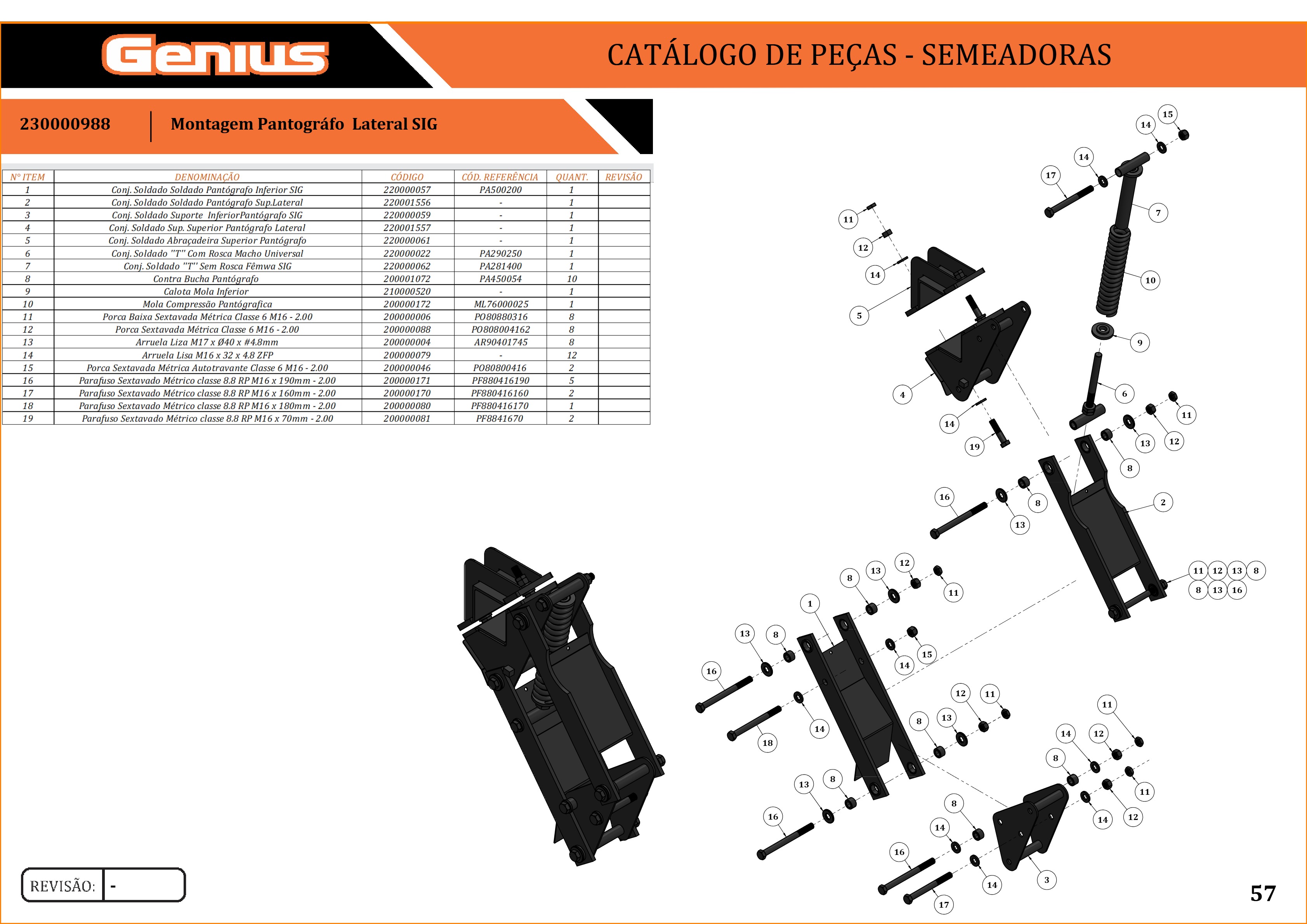 Montagem Pantógrafo Lateral SIG