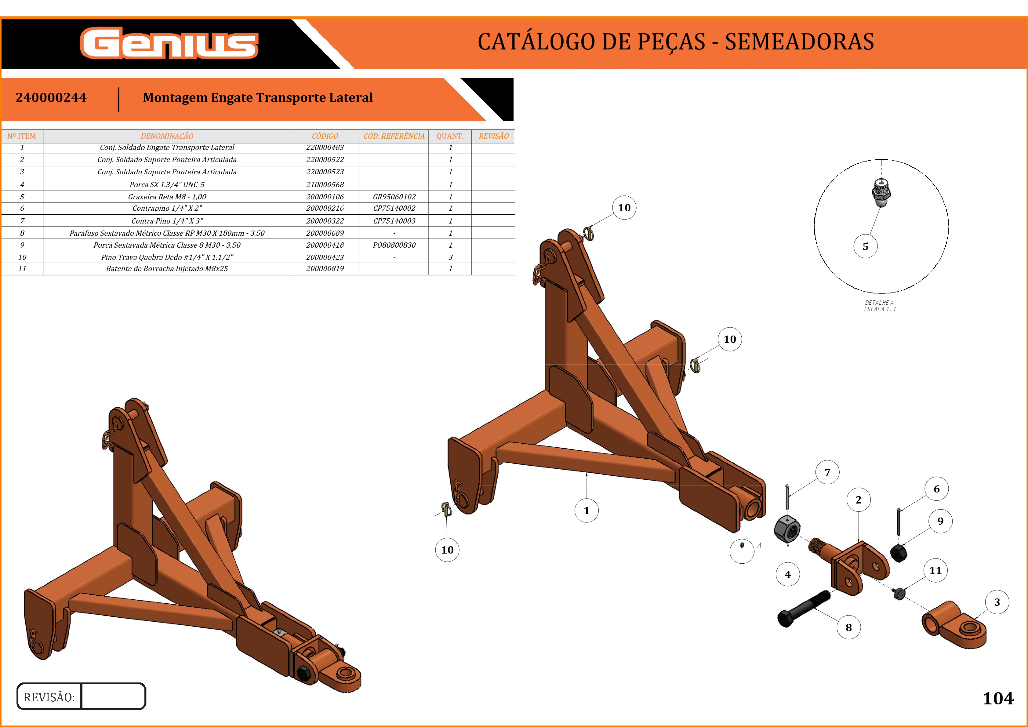 Montagem Engate Transporte Lateral