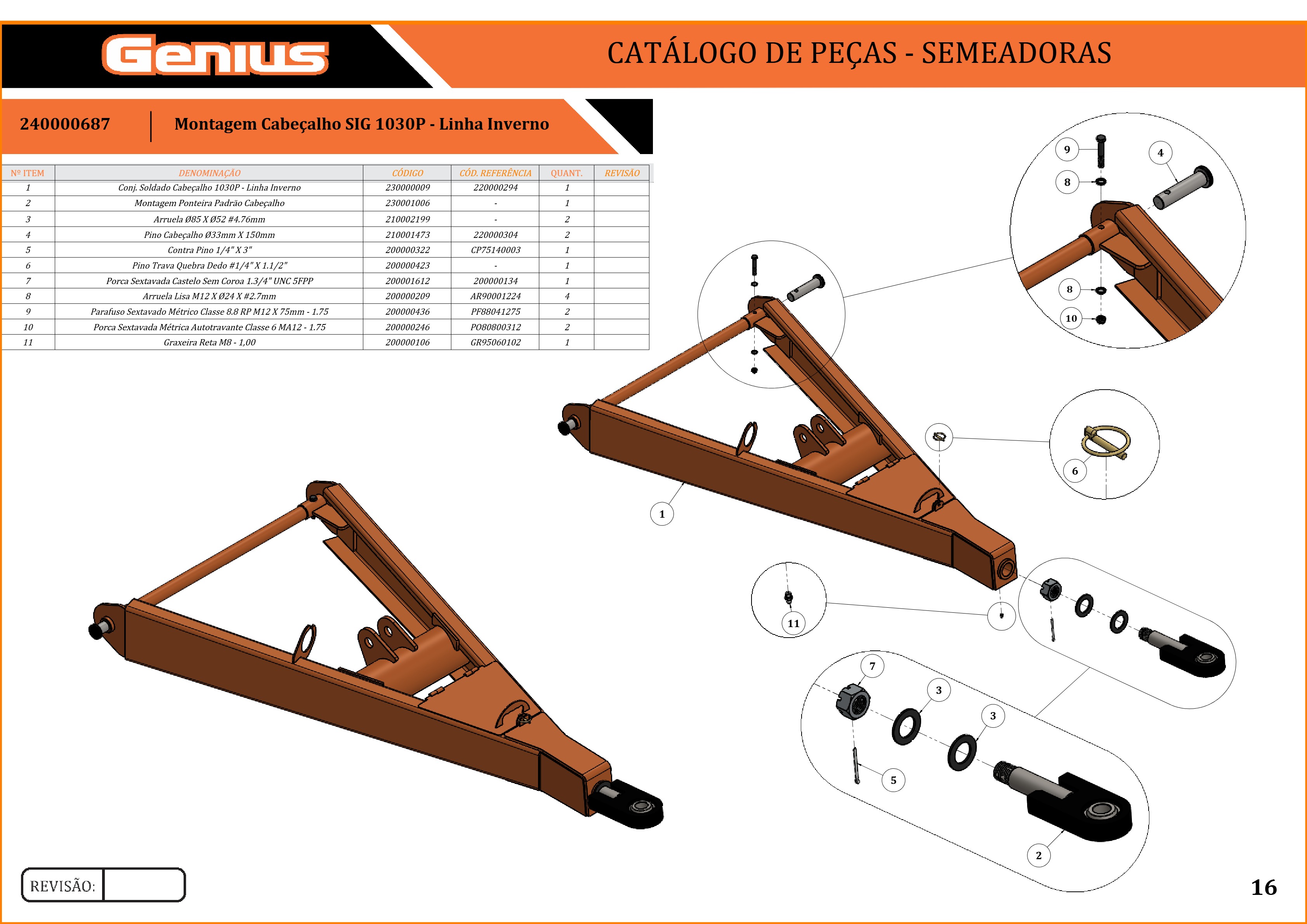 Montagem Cabeçalho SIG 1030P - Linha Inverno