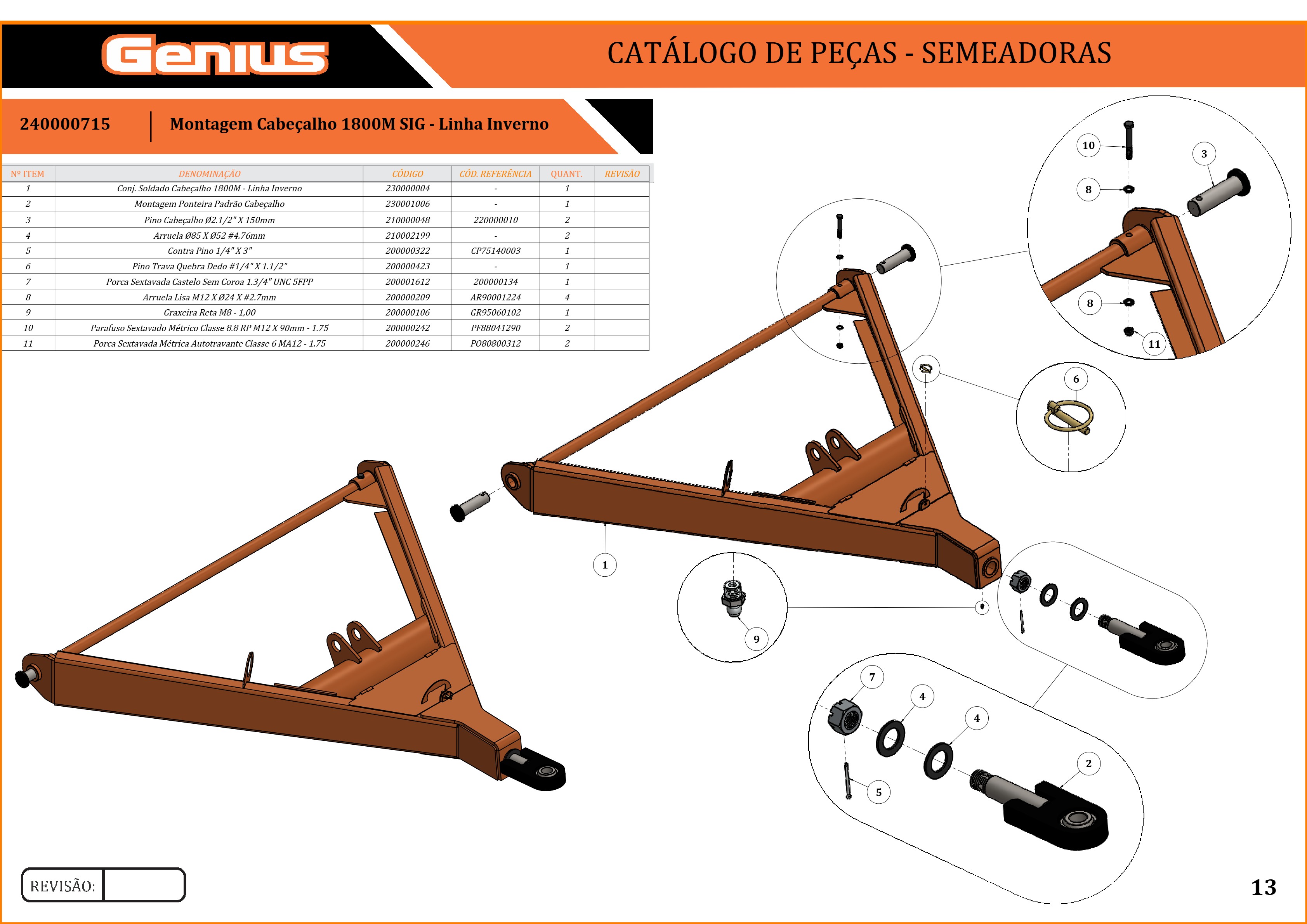 Montagem Cabeçalho 1800M SIG - Linha Inverno