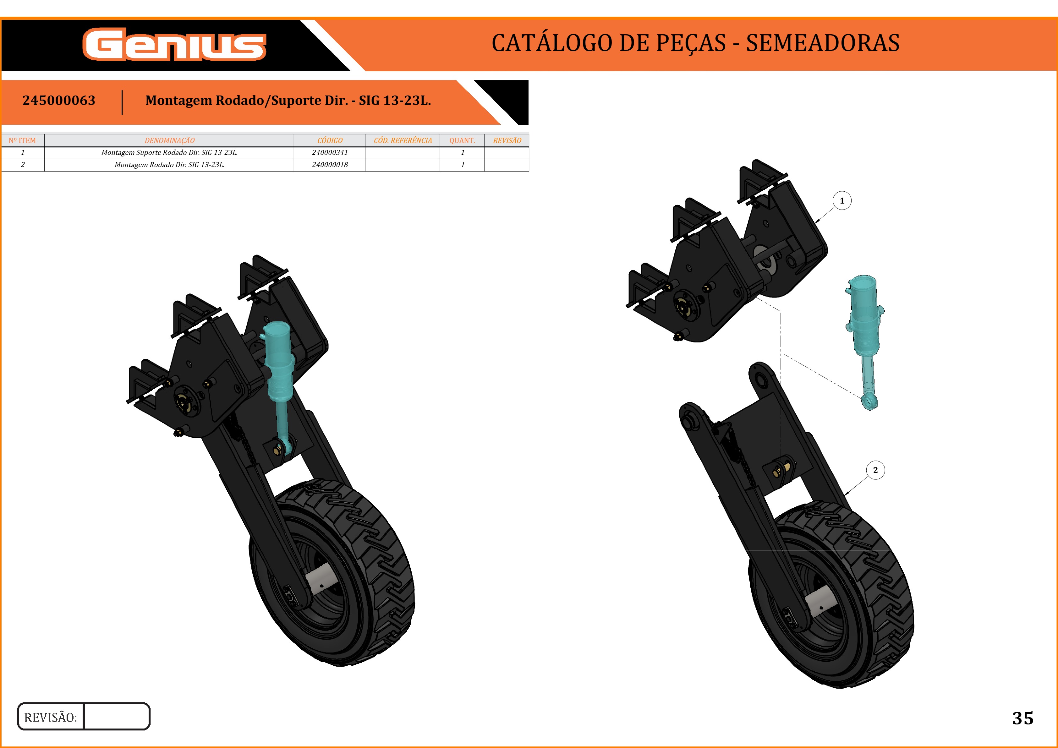Montagem Rodado/Suporte Dir. - SIG 13-23L.